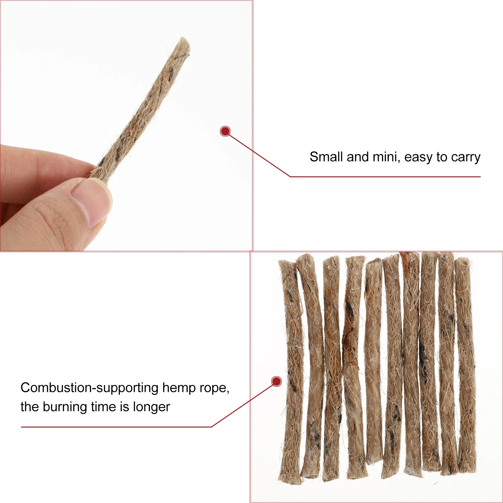 20 Pcs Kindling Survival Tools Rope Fire Starter Eco Lighter Catch Quick Travel Camping Cord Kit