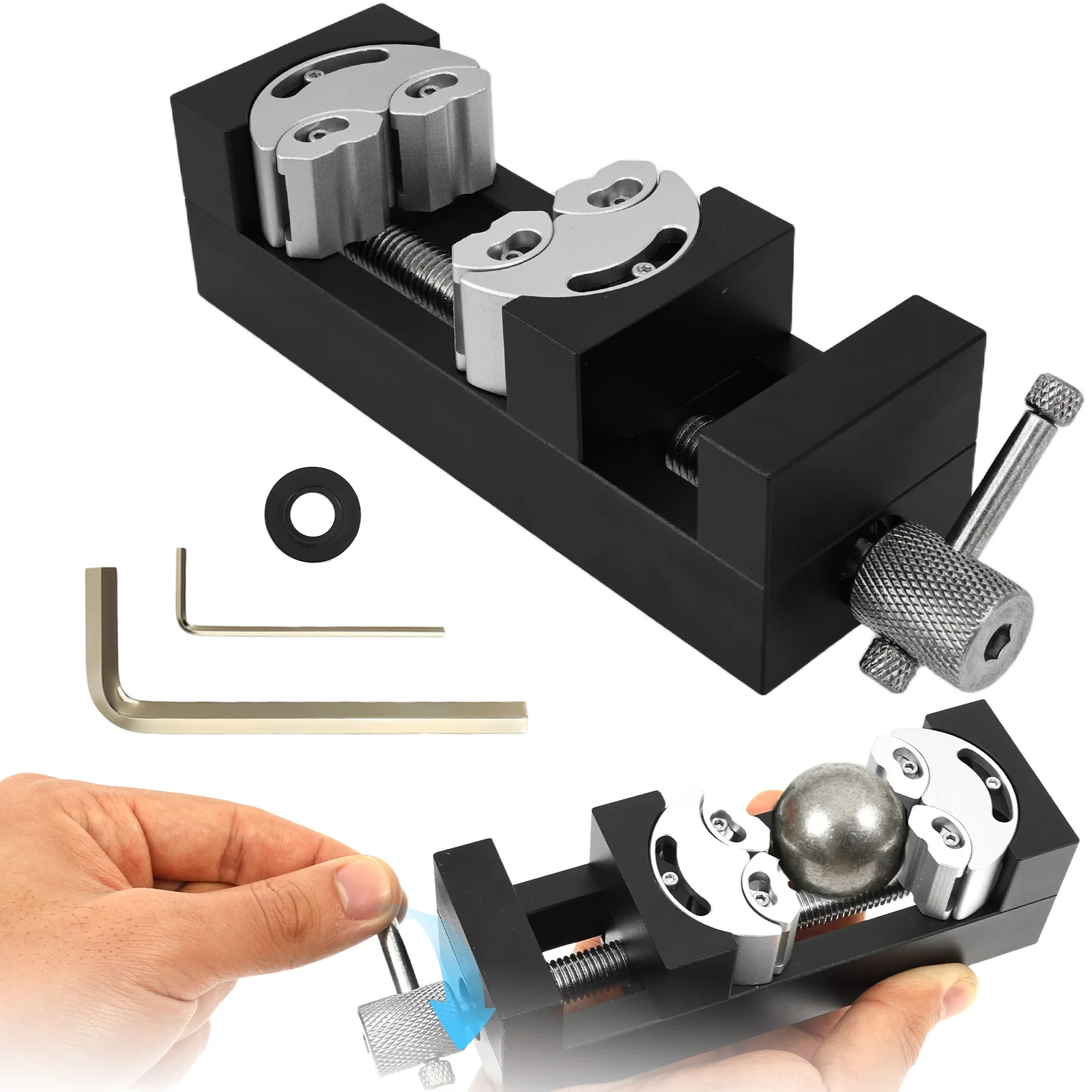 

Mini Drill Press Vise Clamp Small Bench Vise Clamp Precision CNC Machined Smart Fractal Vise for Woodworking Electronics Repair