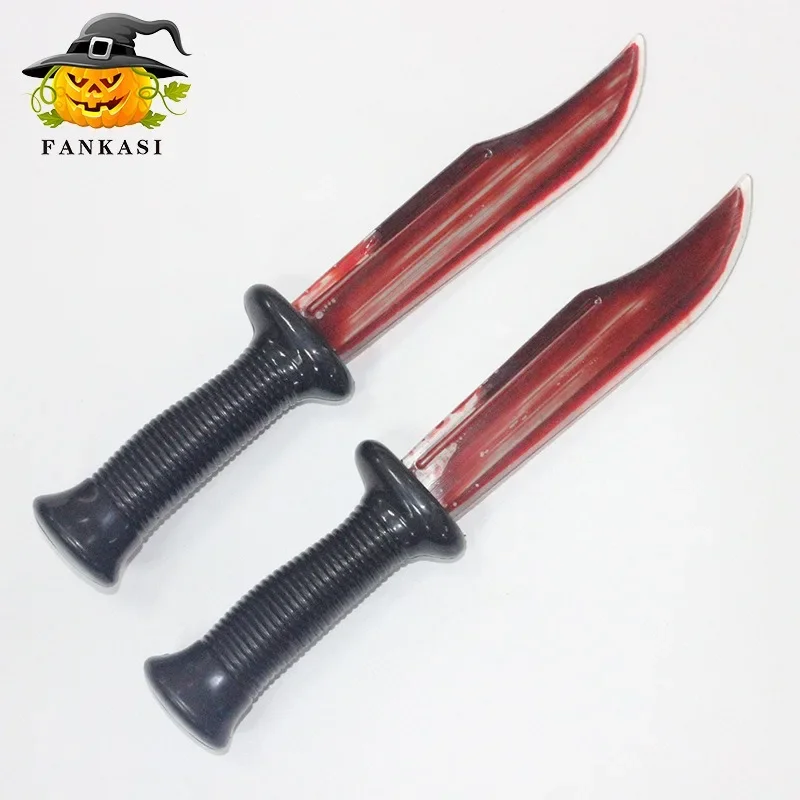 Halloween Horror Simulation Bloody Knife Prop Halloween Cosplay Role Play Dance Party Decor Fake Blood Blade Scary Prank Toy