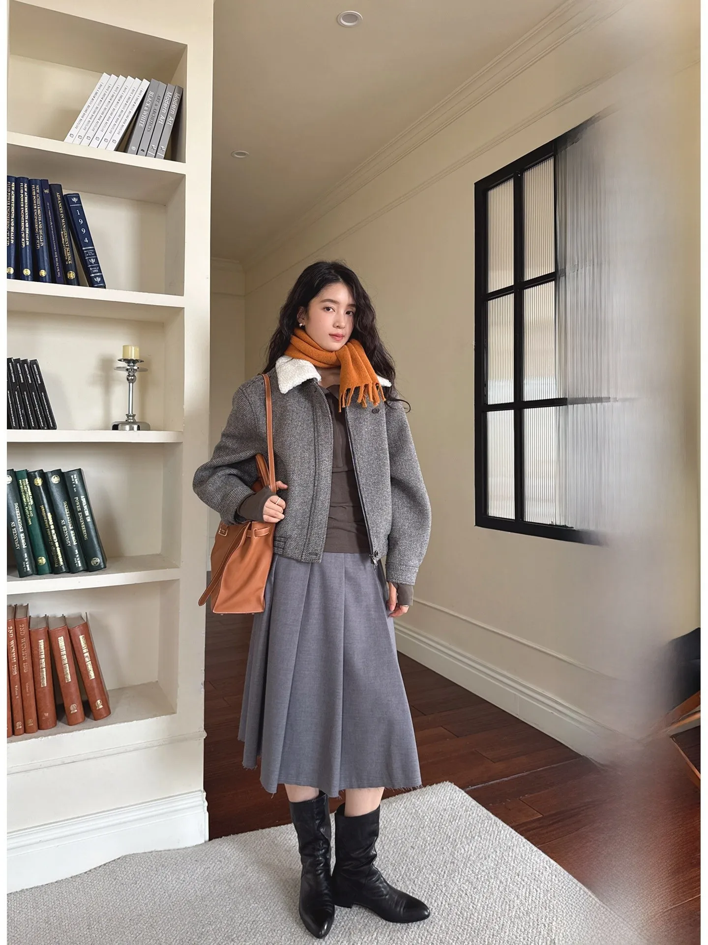 

Юбка женская Elwing Original Design с высокой талией, А-силуэт, шерстяная, плиссированная, с необработанным краем, повседневная, осенняя, стандартный крой