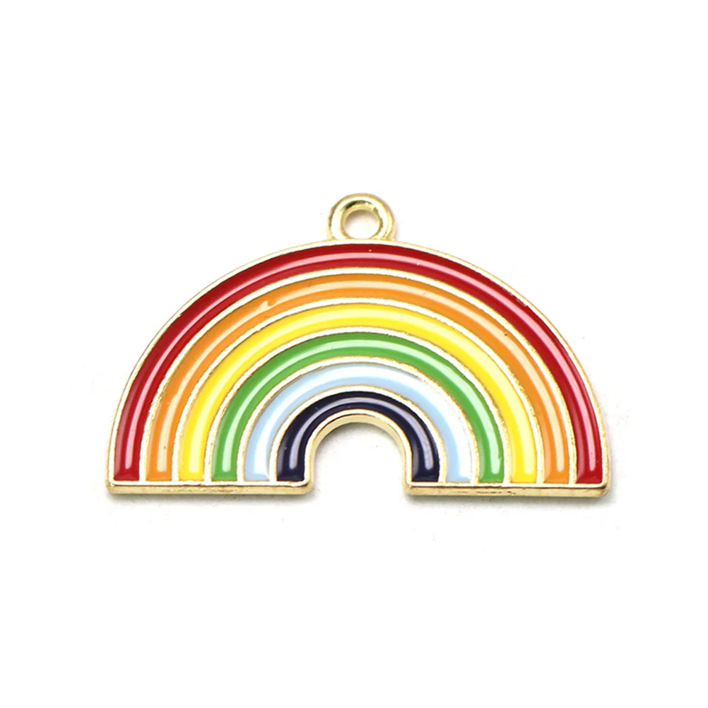 

10pcs Colorful Rainbow Necklace Pendants Fashion Cartoon Alloy Charms DIY Jewelry Making Accessory alloy pendant charm