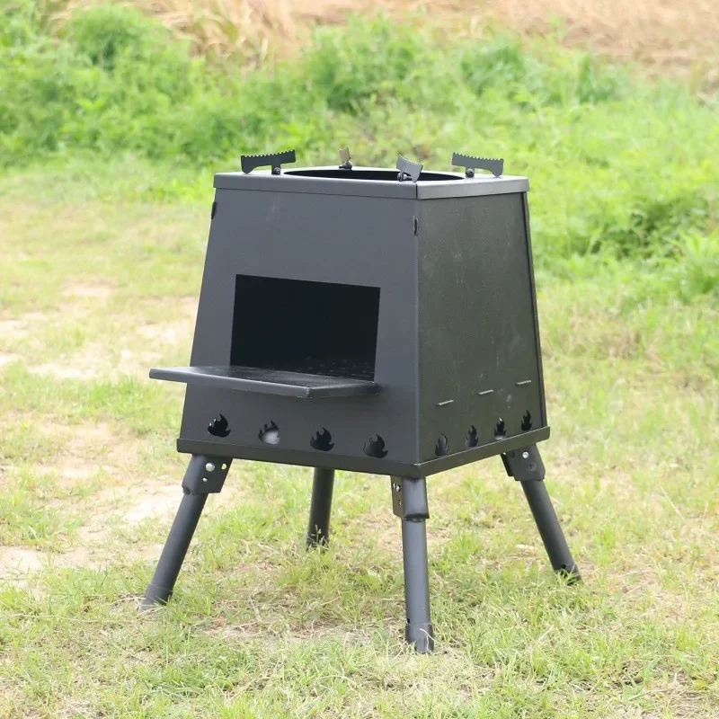 Outdoor roasting stove winter heating wood stove field camping new heating stove wood coal dual purpose tent smoke-free inside