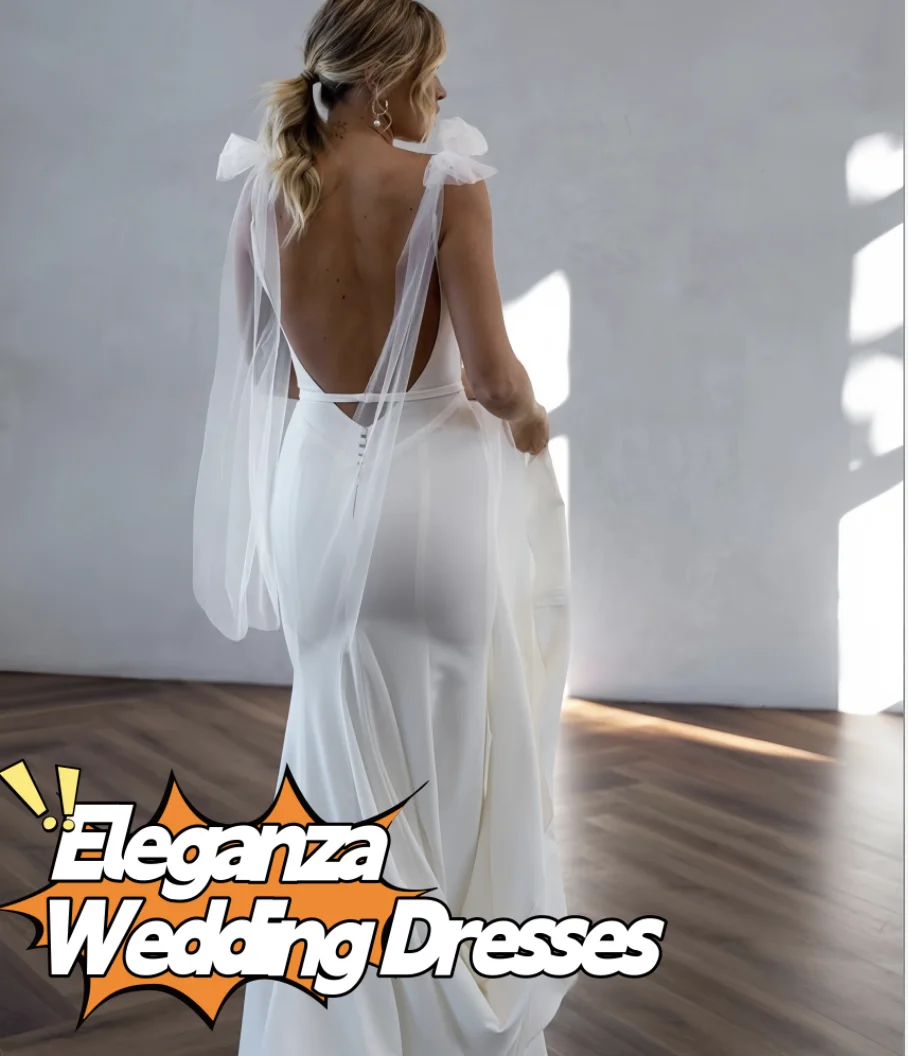 맞춤형 웨딩 드레스 여성 신부 드레스 스파게티 스트랩 브이넥 백리스 머메이드 웨딩 파티 드레스 베스티도스 데노비아