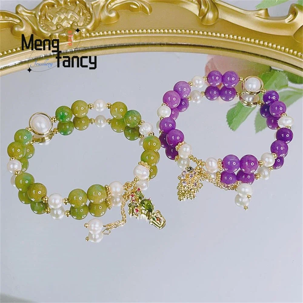 

Grape & Cactus New Creative Fruit Freshwater Pearl Bracelet Simple Exquisite Elegant High-grade Luxury Quality Fashion Jewelry