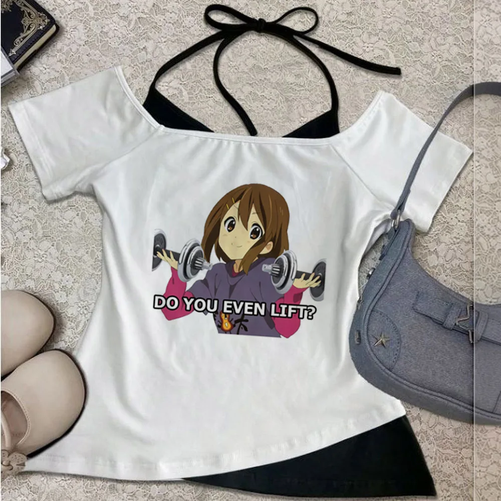 K-on cropped top shoujo summer alternative  gothic meme grunge top tees gothic jojifuku clearance sales meme