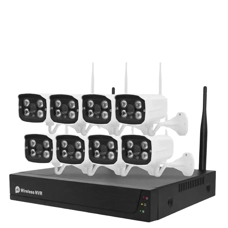Sistem Keamanan CCTV Nirkabel Tuya Wifi Kit 8CH 2MP 1080P IP NVR Kamera untuk Pengawasan Rumah Tahun 2021