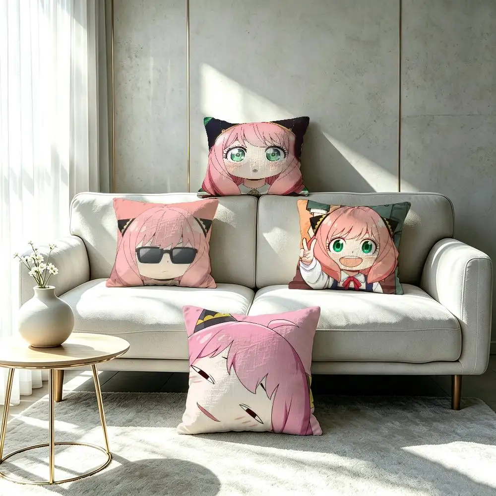 Spy x Family A-Anya Forger Pillow cover Soft Microfiber Pillowcase Home Sofa Decor Surprise Decorative printed.