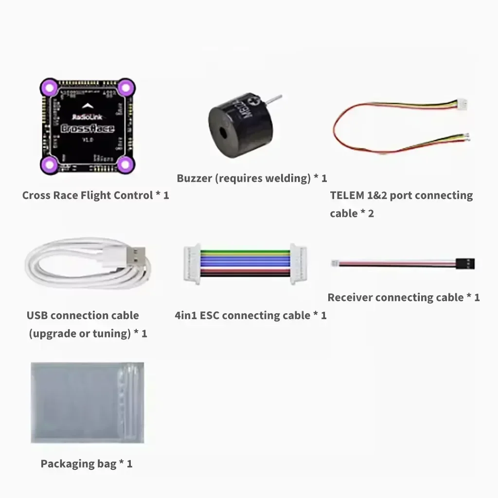 HobbyFly CrossRace RC Flight Controller 12CH OSD 4-in-1 ESC Plug-and-play for 2-8 Axis FPV Racing Drone Multirotor