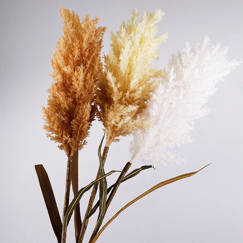 2Pcs/lot Artificial Reed Flowers Home Room Decorations Pampas Grass Wedding Decor Background Fake Reed Grass Party Table Floral