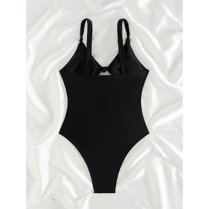 FASKOB solid color sexy One Piece bikini swimsuit female one-piece swimsuit 2025 bikini suit summer beach swimsuit