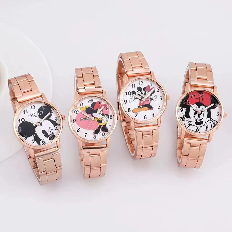 Kawaii Disney Mickey Mouse Cartoon Sports Steel Strip Quartz Watch Adjustable Watch Ladies Watch Clock Wrist Relogio Feminino