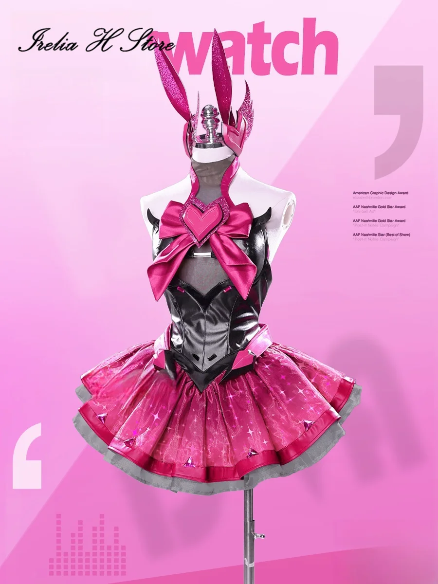 

Irelia H Store Anime O W dva Cosplay Costume Magical Girl dva Dress Halloween Costume Party PU Dress Female