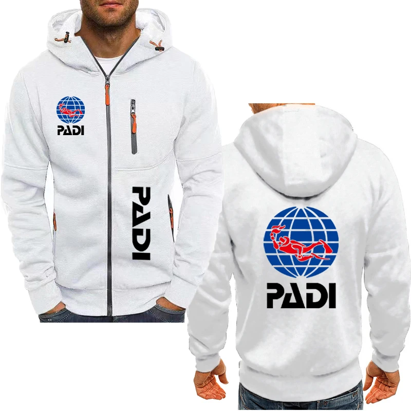 

Scuba Driver Padi Men's printed hoodie Comfortable loose plus size men's hoodie Cardigan Hip Hop street solid color sweatshirt
