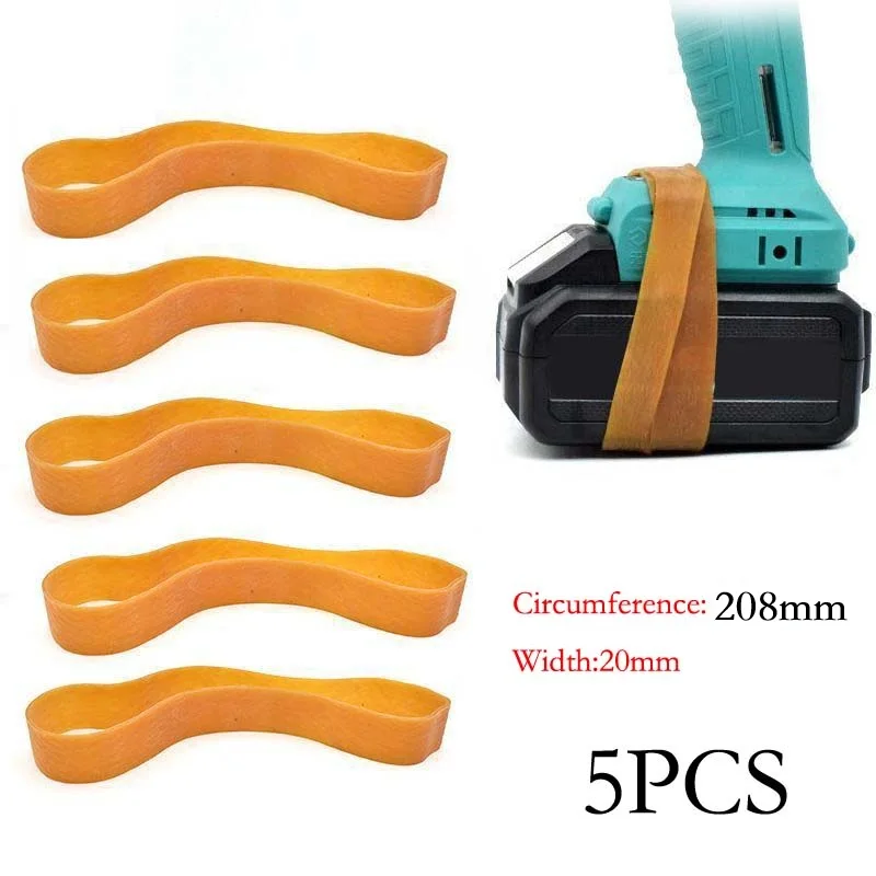 5PCS Elastic Bands 160x20mm Natural Rubber For Electric Wrench Positioning Strap Retainer And Warehouse Packing Operations