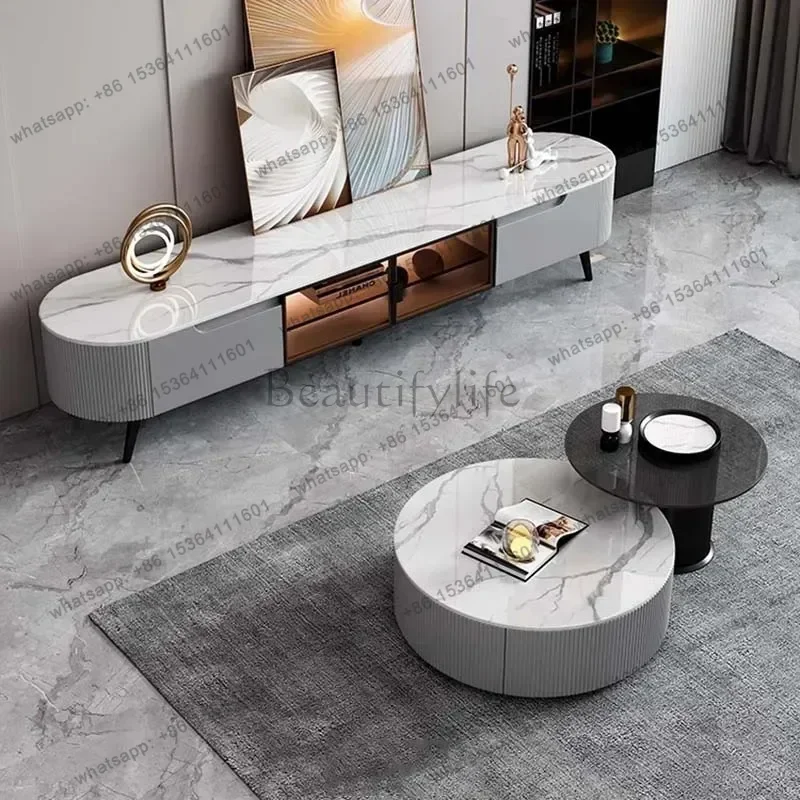 Interior Living Room Coffee Table Modern Designer Storage Luxury Unique Side Table Minimalist Service Meubles
