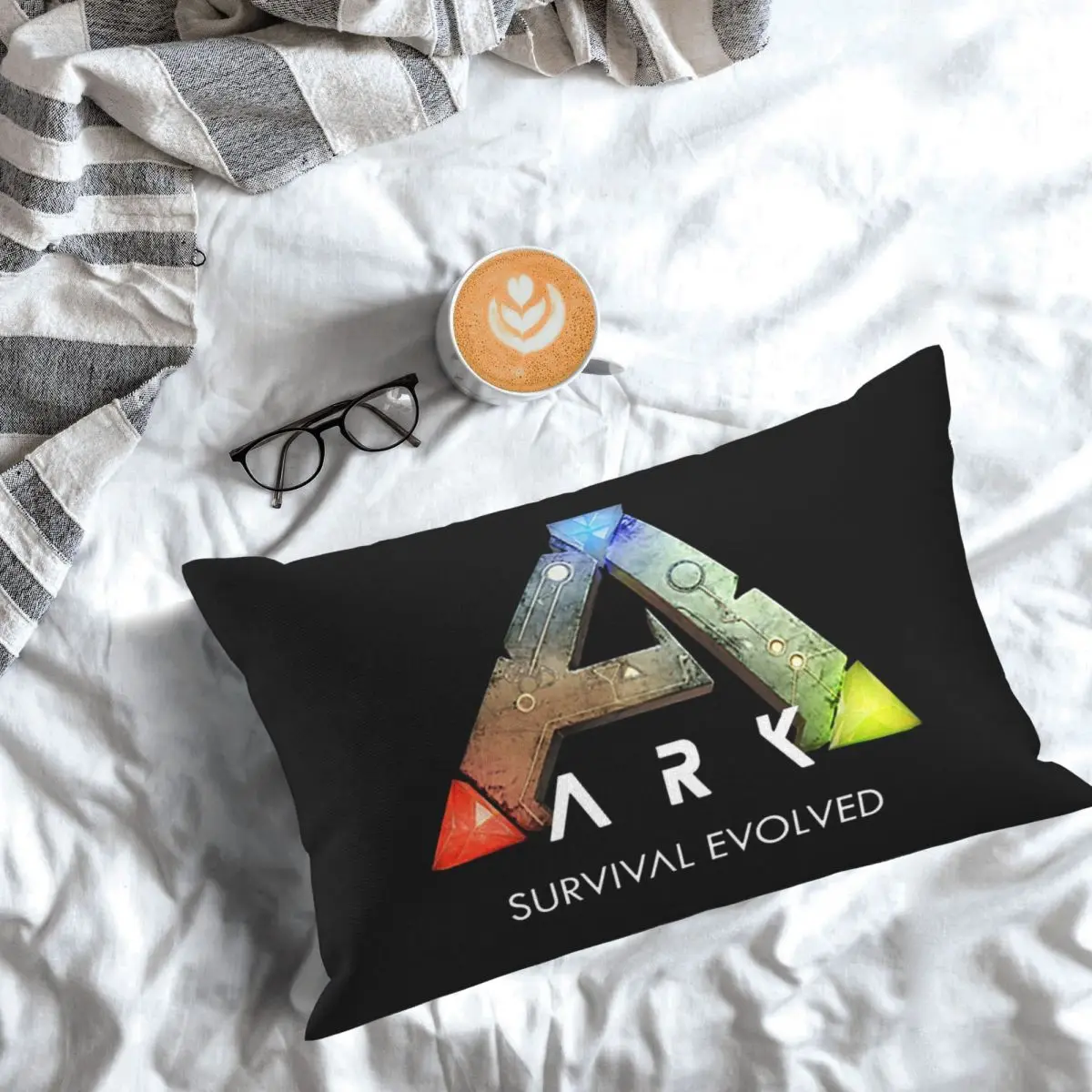 Ark Survival Evolved – housse de coussin rectangulaire noire, taie d'oreiller décorative pour chambre à coucher, lit, confort domestique