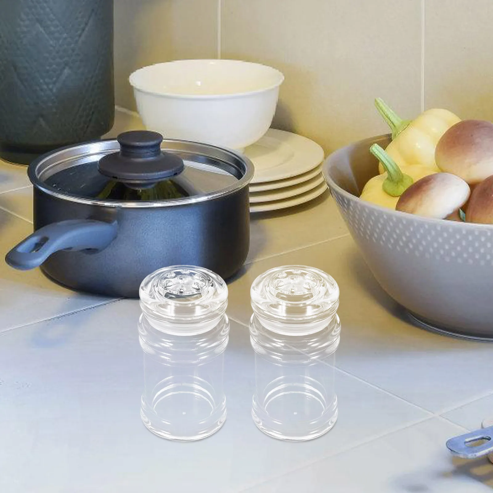 

2 Pcs Seasoning Bottles Storage Crystal Salt Empty Spice Camping Jar Mouth Travel