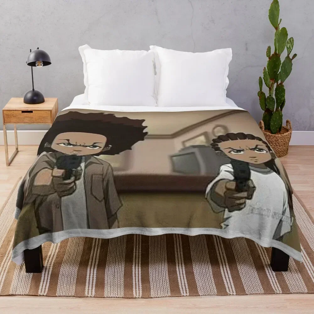 

The Boondocks Huey, and Riley Throw Blanket Multi-Purpose Moving Summer Beautifuls Blankets