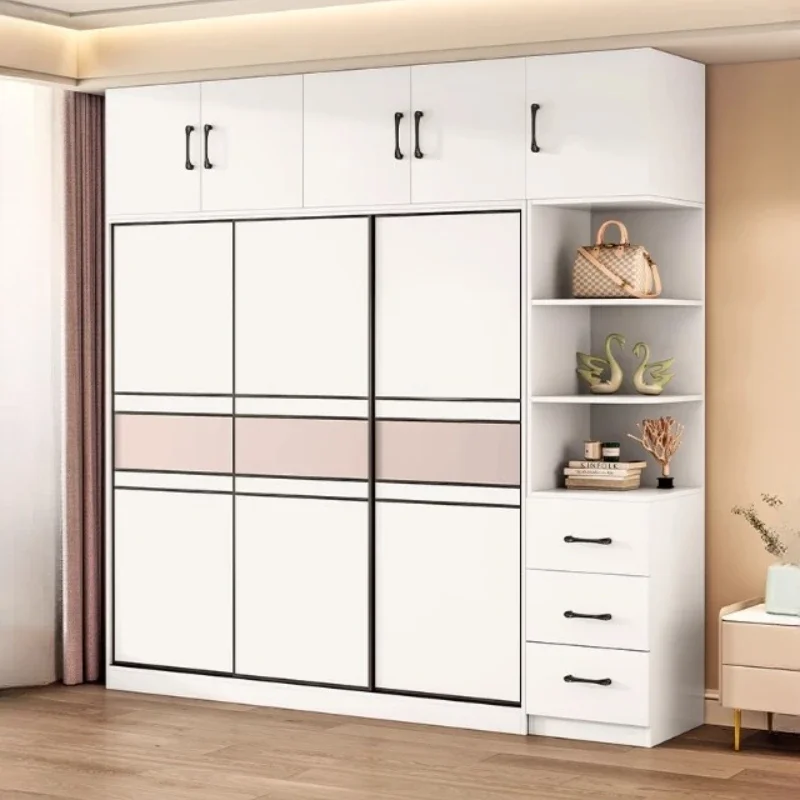 Factory Direct Double Clothing Wardrobe Cabinets Open Organizer Sliding Door Portable Wardrobe Cabinet/ Closet Rooms Bedroom Arm