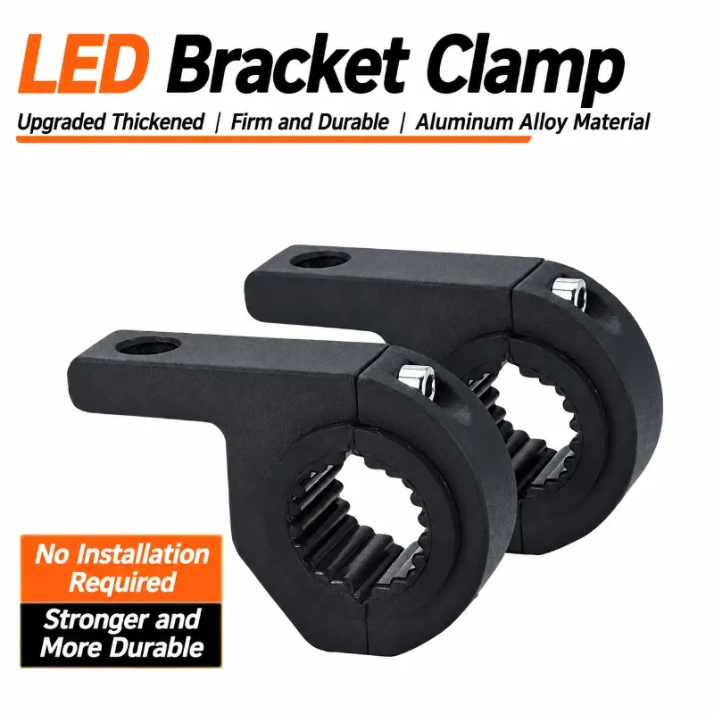 For Motorcycle Spotlight Tube Clamp, Aluminum Alloy LED Lamp Fixing Clip, Crash Bar Guard Bar Round Tube Light Holder, Motorbike
