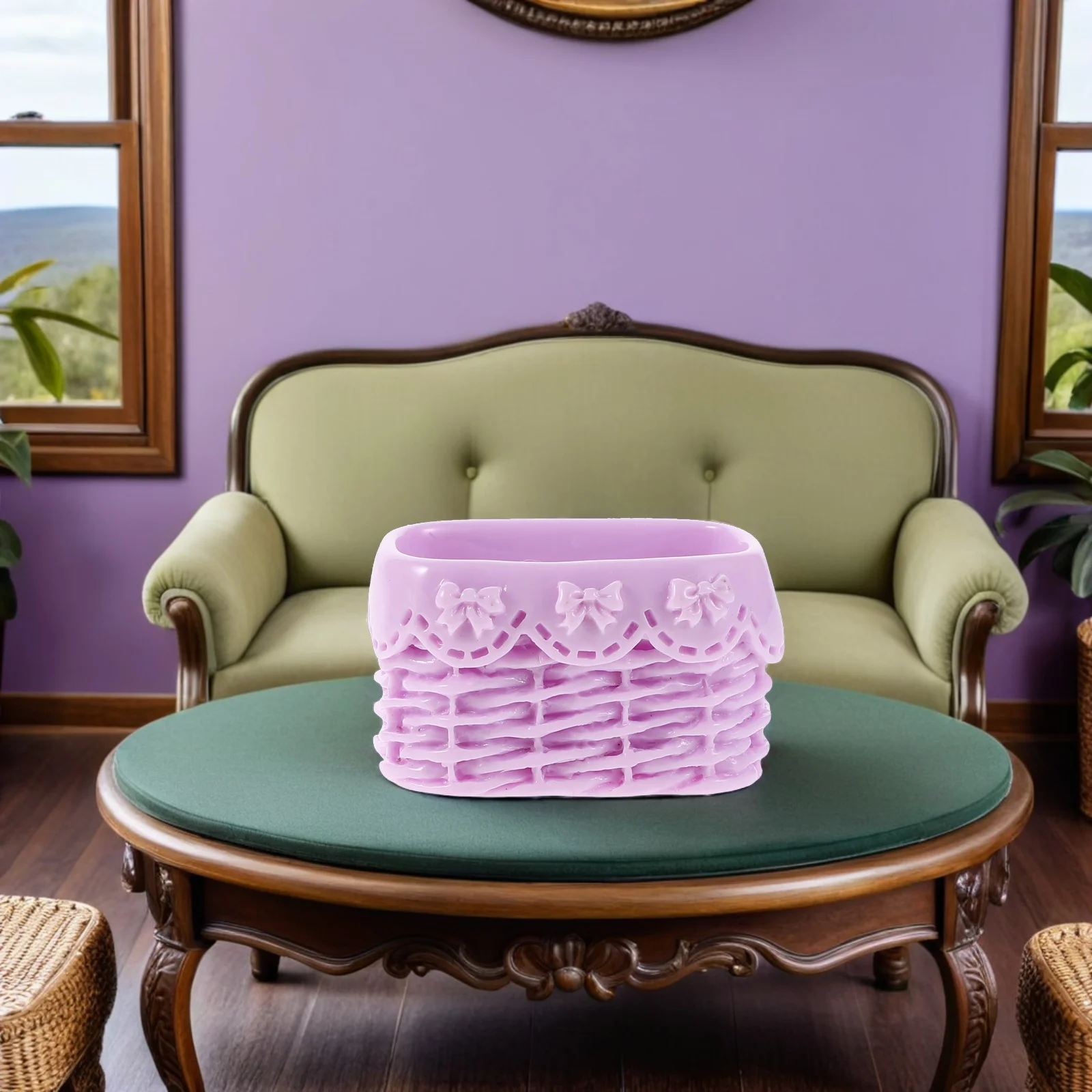 

18pcs Miniature Woven Basket Set Realistic Resin Dollhouse Kitchen Farmhouse Fairy Garden Decor Pretend Play Food Basket