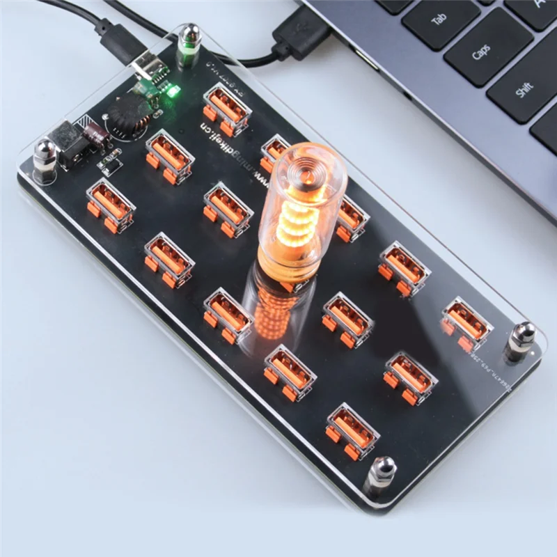N95R 15 Port Transparent Design Micro-USB Atmosphere Night Light Power Supply Base