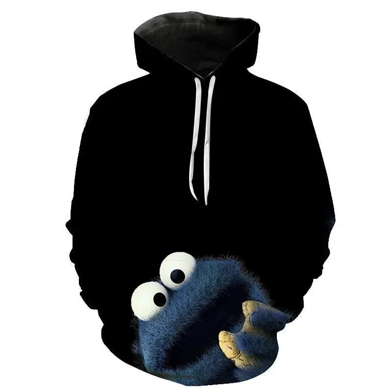 Sweatshirts Cookie Monster 3D Printed Men Women Fashion Sweatshirt Hoodie Cartoon Anime Harajuku Hip Hop Pullover Kids Boy G