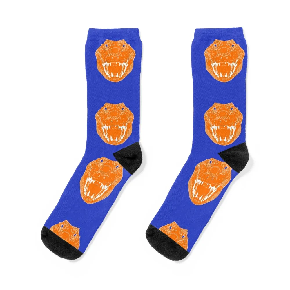 

ORANGE gator face Socks hockey essential anti-slip winter thermal Woman Socks Men's