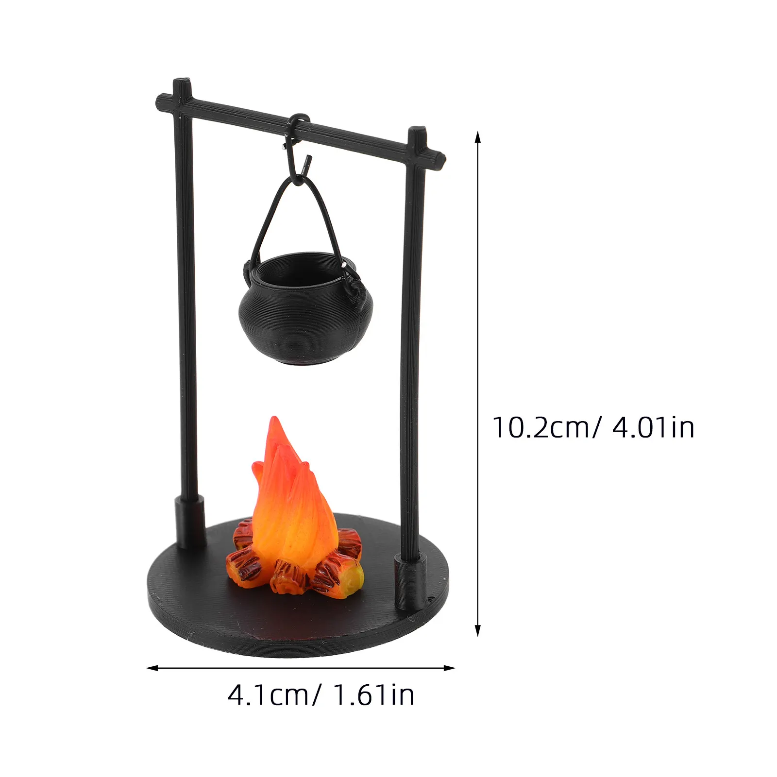 2Sets Miniature Fireplace Hanging Stove Campfire Micro Landscape Accessories Realistic Outdoor Scene Decoration Dollhouse