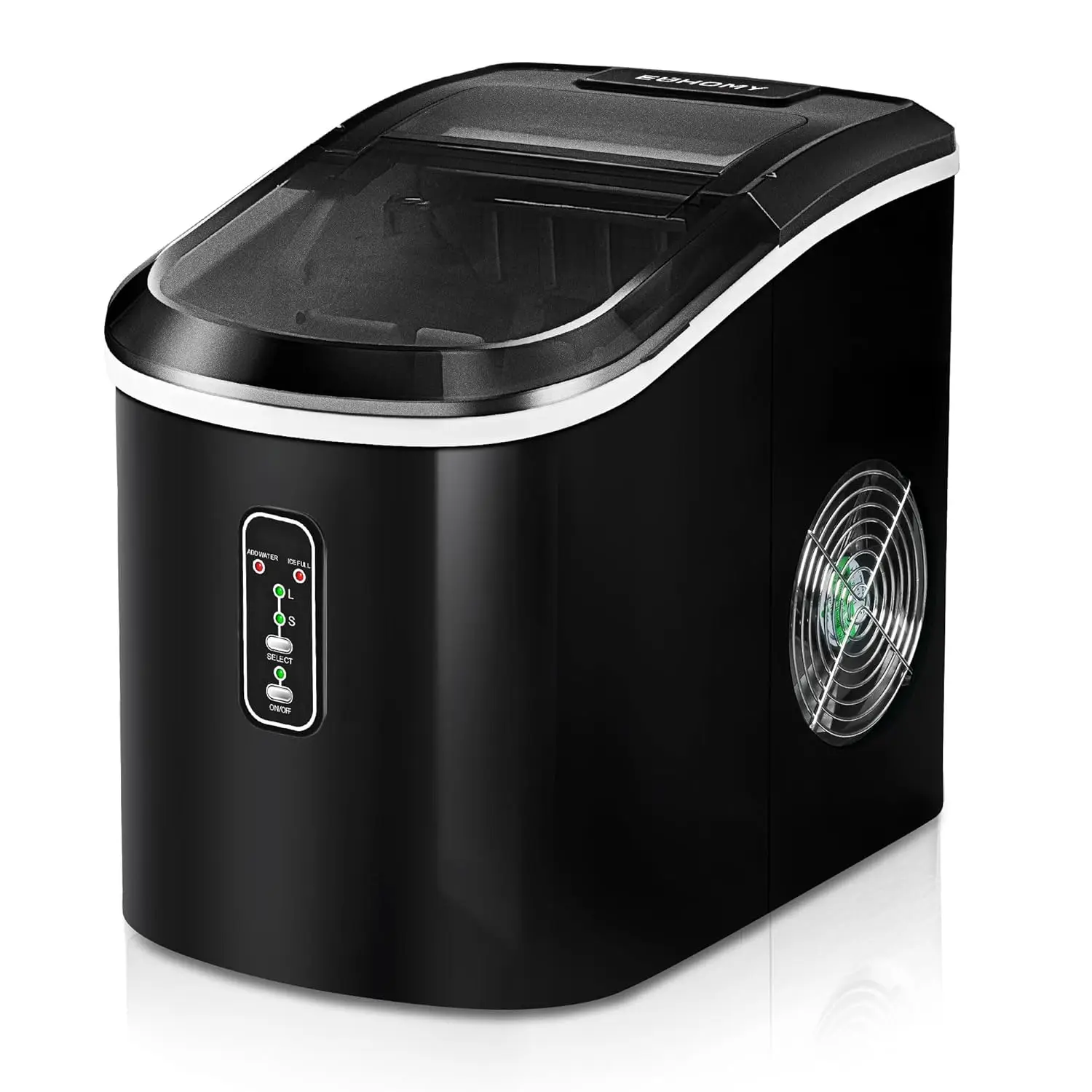 

Ice Maker Machine Countertop, 26 lbs in 24 Hours, 9 Cubes Ready in 6 Mins(Black)