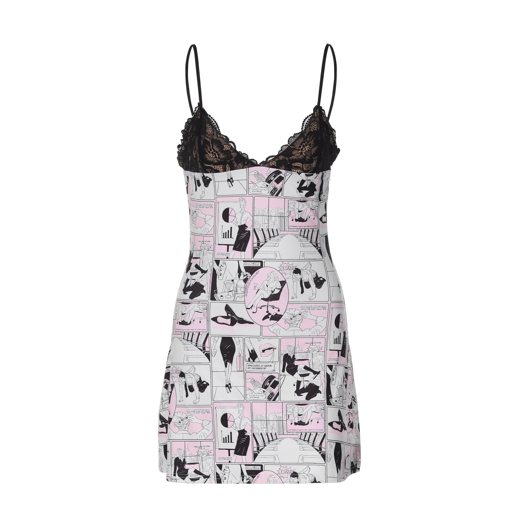 Sexy Lace Print Nightclub Dr Women's Strapl Gown Crossbody Street Sle Deep V Patchwork Koko Diva Long Cotton Blend Po...