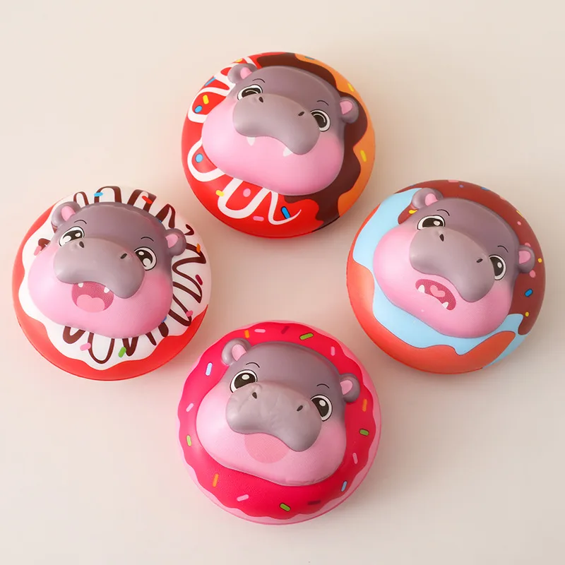 Cute Hippo Donut Sq…