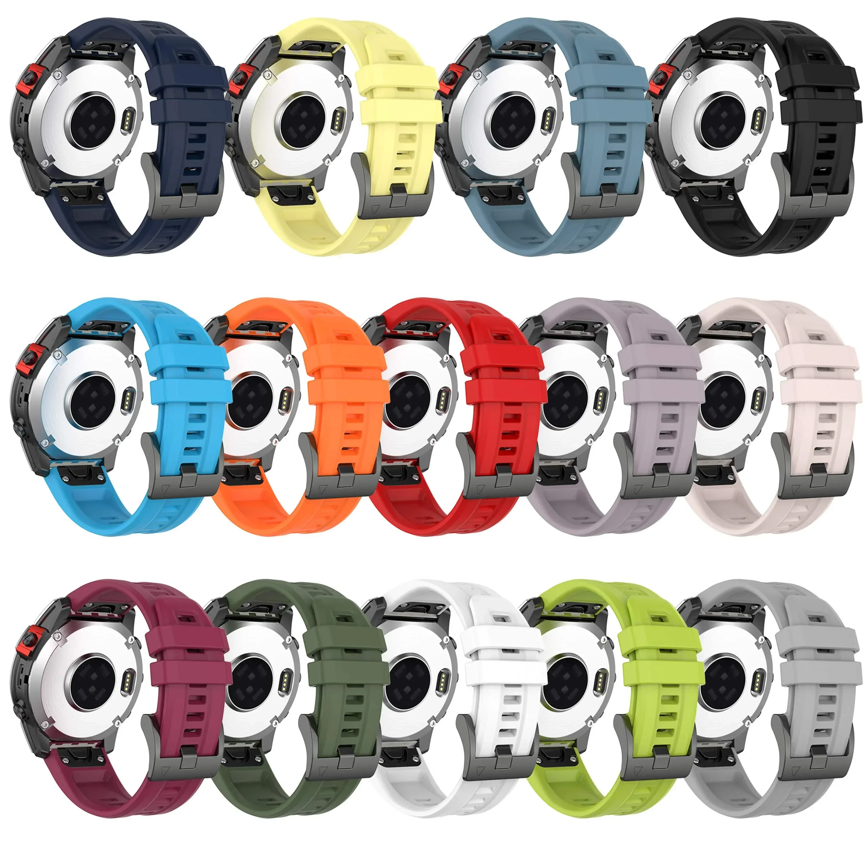 26 22 20mm Silicone Watch Band Straps For Garmin Fenix 6X 6 6S Pro 7X 7 Easyfit Wristband Fenix 5 5X 5S Plus Smartwatch Bracelet