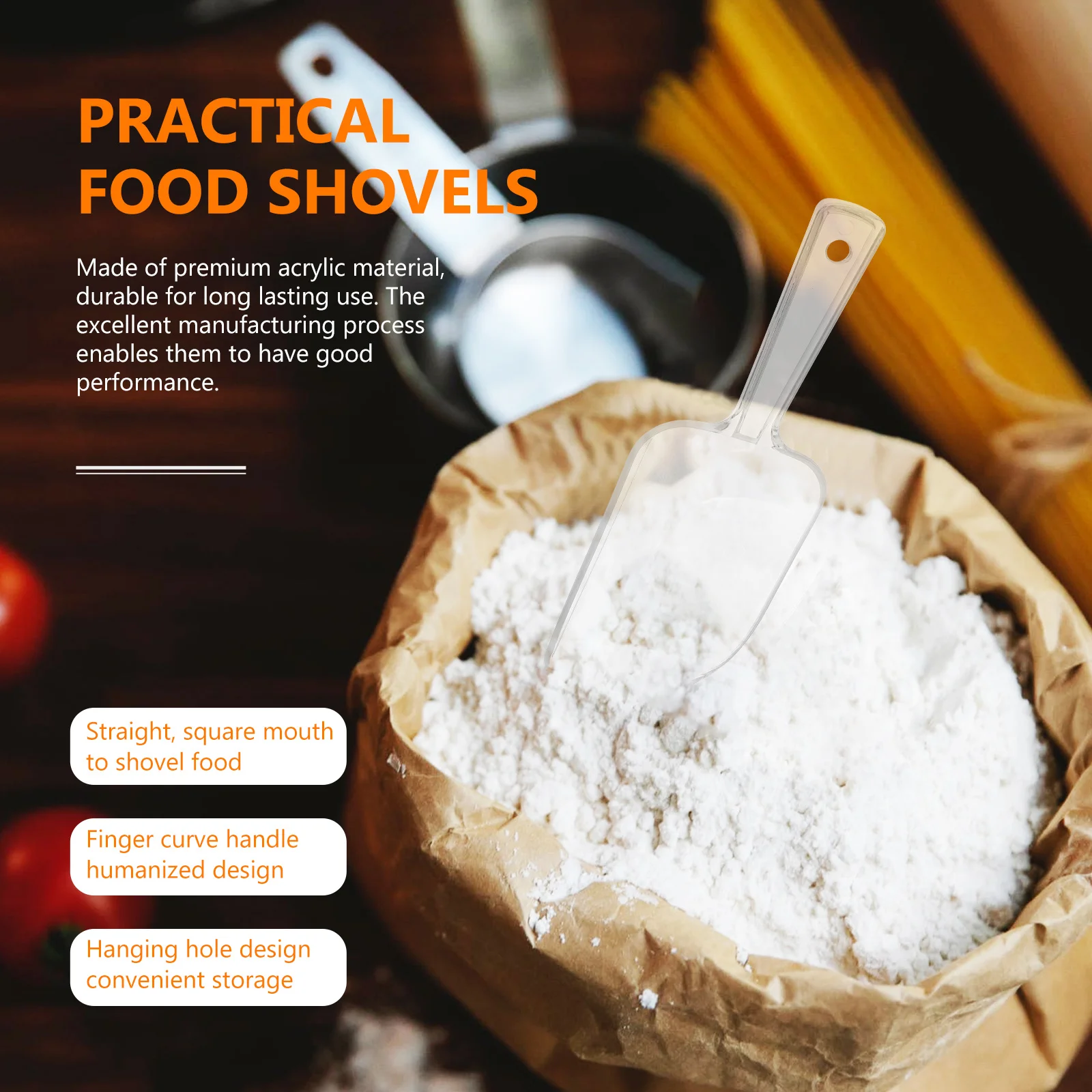 

6Pcs Mini Clear Ice Scoop Set Plastic Scoopers for Weddings Buffets Candy Dessert Serving Use Plastic Scoop