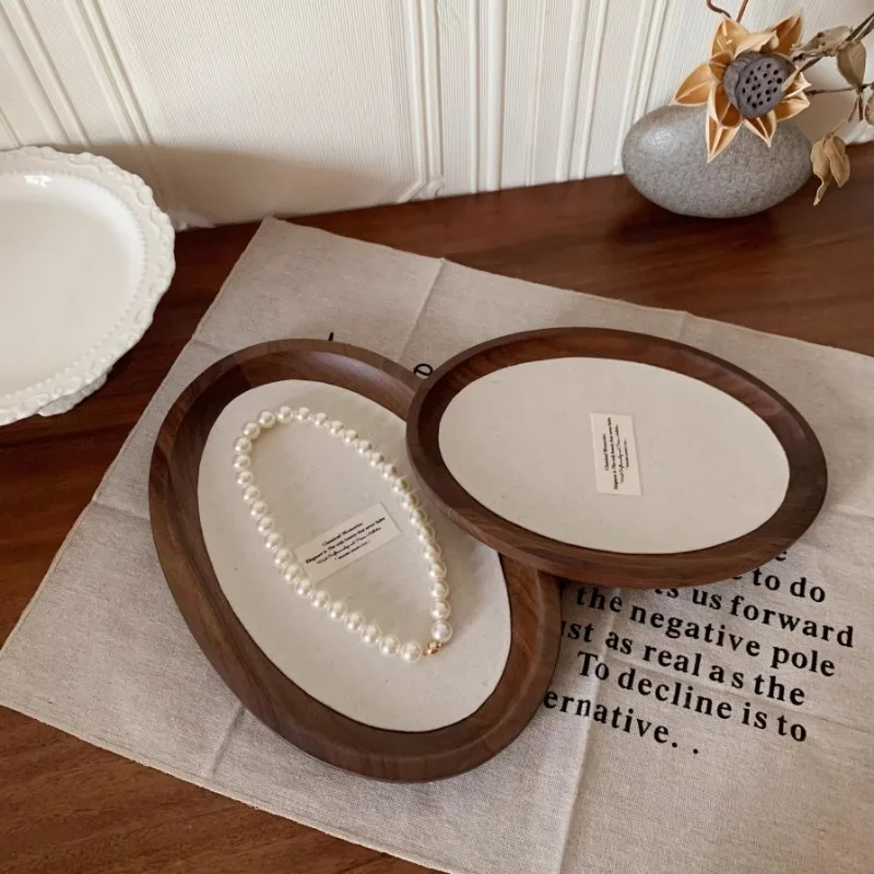 

Walnut Wood Jewelry Display Tray Necklace & Earring Organizer Product Styling Photo Prop Box Elegant Jewelry Storage Solution