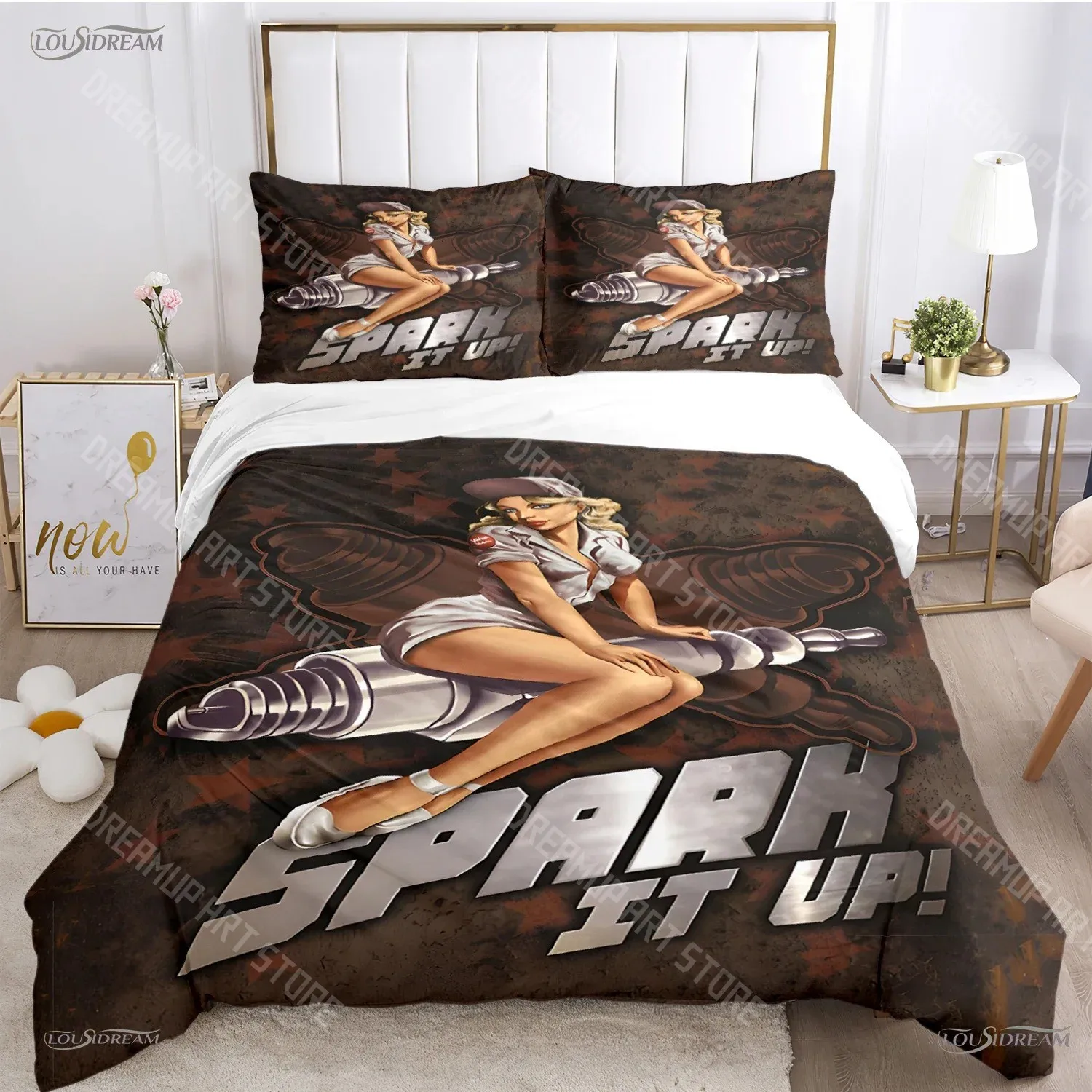 3D Printed R-Rockabilly Hip Hop Bedding Set for Boys Girls Duvet Cover Pillowcase Twin Queen King Full Single Double Sizes