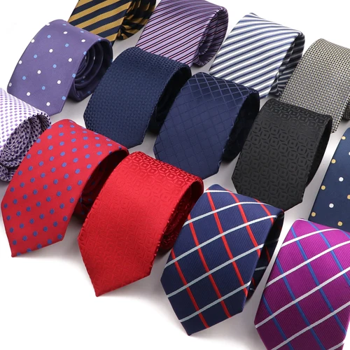 Corbata clásica a rayas azules y moradas para hombre, 7cm, delgada, estrecha, para boda, negocios, oficina, uso diario, accesorios para Gravata masculina