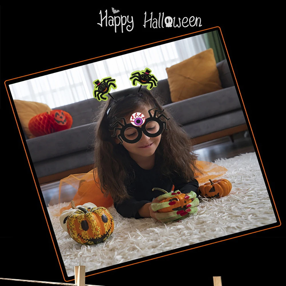 แว่นตาทรงหัวกะโหลก แว่นตาปาร์ตี้สุดเก๋ กรอบแว่นตาตกแต่ง แว่นตาฟักทอง สำหรับงานปาร์ตี้เด็ก ของตกแต่ง พร็อพถ่ายภาพ