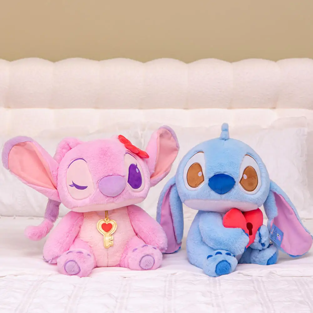 

Плюшевая кукла-пара Дисней Стич и Энджел с дизайном в виде сердца, милая мягкая игрушка в виде животного, подарок для детей и фанатов