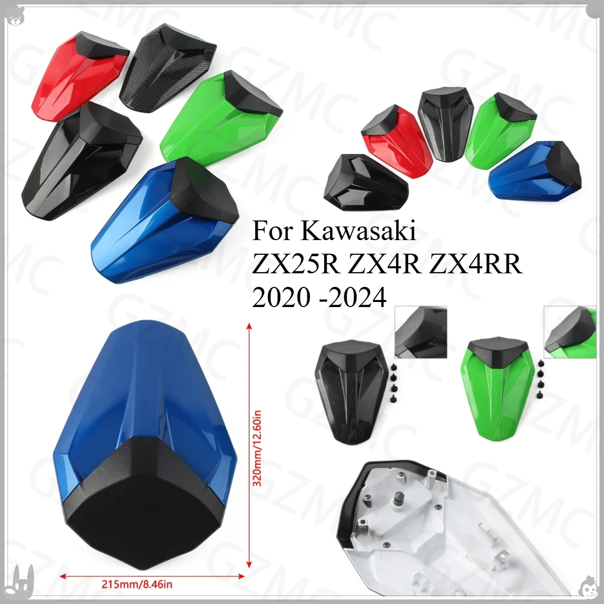 غطاء المقعد الخلفي لكاواساكي ZX25R 2020 -2024 دراجة نارية الركاب الخلفي بيلايون مقعد القلنسوة هدية غطاء ZX 25R 4RR 2021 2022 #2