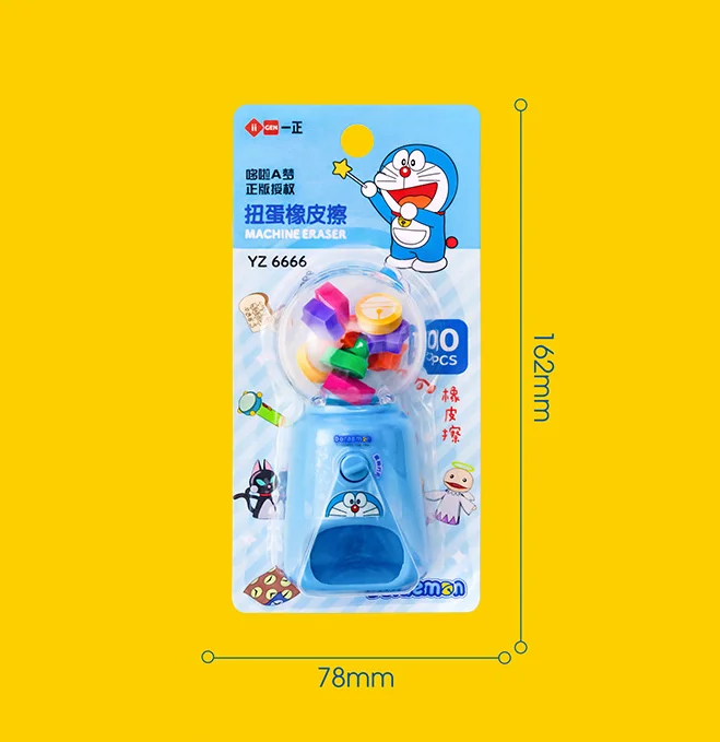 2Pcs Yi ZHENG IIGEN YZ6666 Doraemon Capsule Toys Eraser Creative Cartoon Kawaii Rubber Student Prize Stationery Supplies