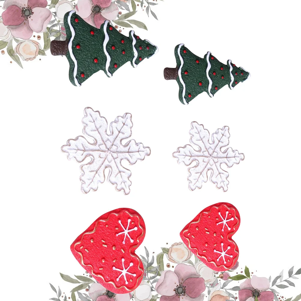 

6Pcs Christmas Fridge Magnet Sticker Resin Heart Snowflake Christmas Tree Refrigerator Decoration Refrigerator Sticker