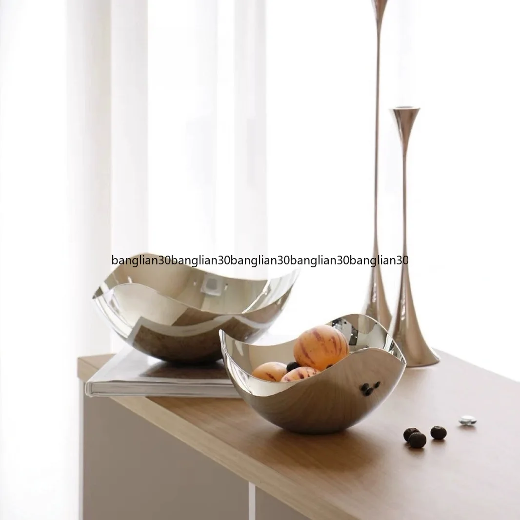 Stainless Steel High-end Light  Fruit Plate Home Living Room Coffee Table Housewarming New Home Decoration Ornaments