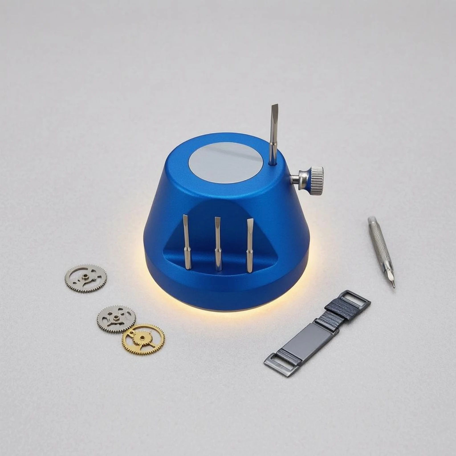 Watch Strap Screw Tool Aluminum Screw Removal Base Watch Band Repair Tool Set Compact Blue view 3