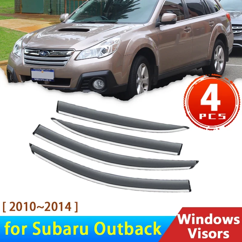 

Car Side Window Visors For Subaru Outback V 2010~2014 2013 2012 2011 Accessories Deflectors Rain Eyebrow Guards Sun Visor Smoke