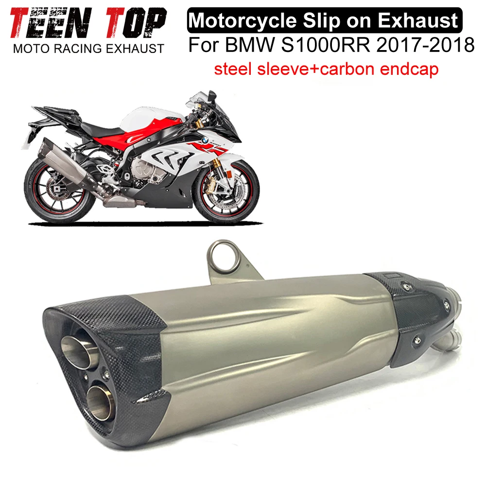 For BMW S1000RR Slip-on Exhaust Motorcycle Escape Pipe Stainless Steel S1000RR 2017-2018 Exhaust Muffler Connect to Original
