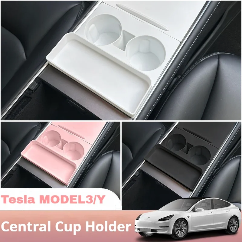 

For Tesla Model 3 highland Model Y Juniper TPE Storage Cup Holder Car Drink Holder Central Console Holder Interior Accessories