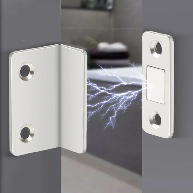 رقيقة جدا غير مرئية خزانة مغناطيسية المصيد المخفية الباب سدادة خزانة خزانة الأثاث الأجهزة لا الحفر ذاتية اللصق #2