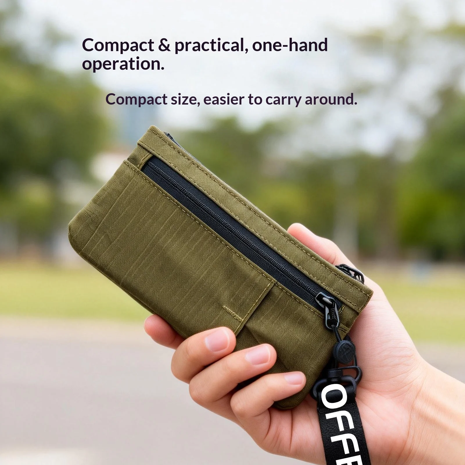 OFFBONDAGE Portable Wallet Card Bag Ultra-Light Stylish Sports Mini Credit Card Wallet with Hang Lock Compact Storage Bag