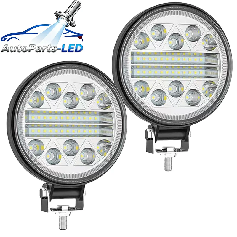 

4pcs 4" Round LED Light Bar For Car 102W Off Road Work Light Spot Flood Flash Truck Boat 4x4 Atv Suv Driving Fog Headlights